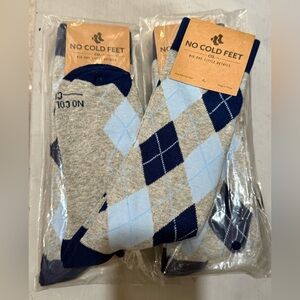 4 Pair of Blue & Gray Argyle Socks (Wedding, Groom, Groomsmen)